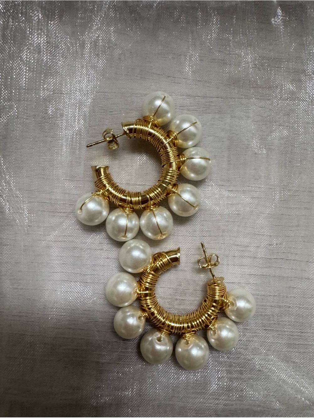 Gold Hoop Earrings with Pearl Drops - Elegant Women’s Jewelry